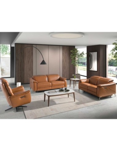 Mesa centro ovalada barril mármol porcelánico y...