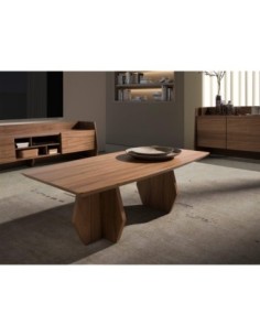 Mesa centro ovalada barril nogal 2