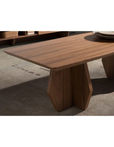 Mesa centro ovalada barril nogal