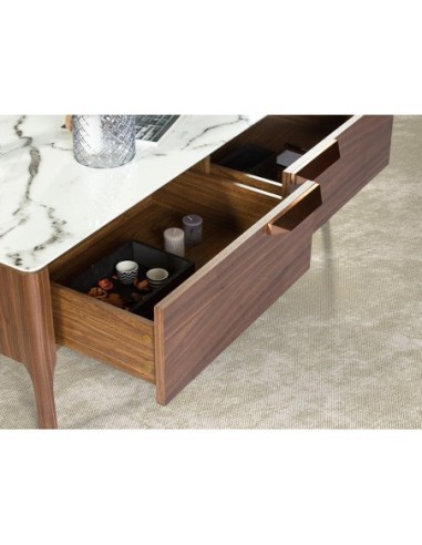 Mesa centro rectangular cristal imitación...