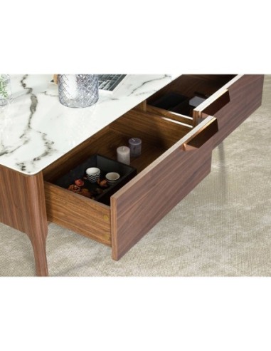 Mesa centro rectangular cristal imitación...