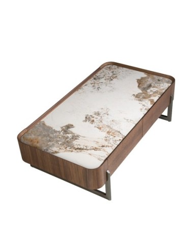 Mesa centro rectangular mármol porcelánico,...