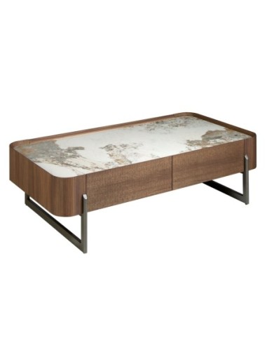 Mesa centro rectangular mármol porcelánico,...