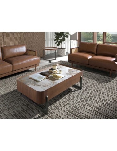 Mesa centro rectangular mármol porcelánico,...