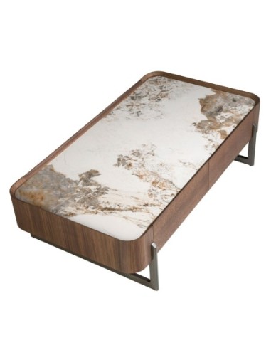 Mesa centro rectangular mármol porcelánico,...