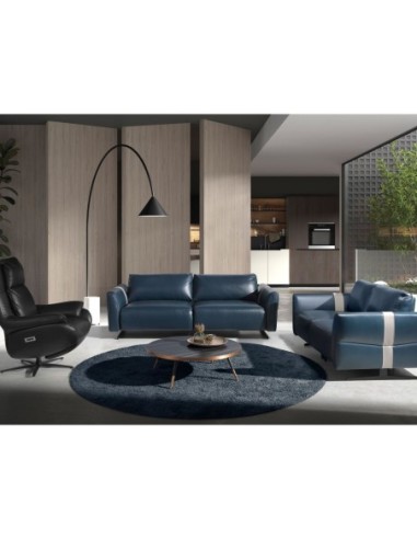 Mesa centro redonda mármol porcelánico y acero...