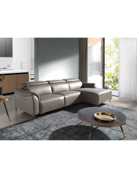 Mesa centro redonda mármol porcelánico y acero negro