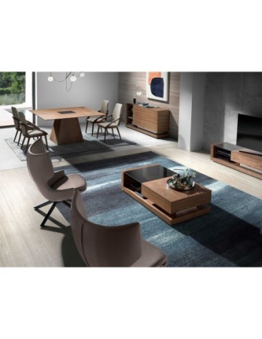 Mesa comedor cuadrada nogal