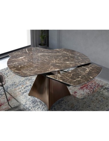 Mesa comedor extensible ovalada barril mármol...