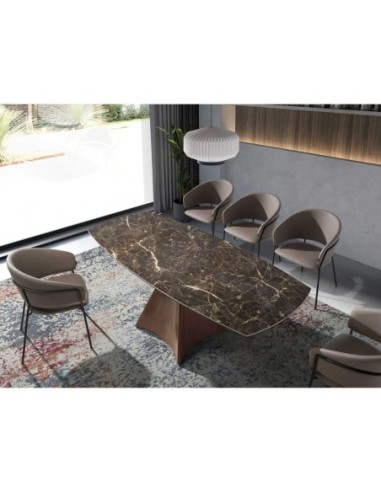 Mesa comedor extensible ovalada barril mármol...