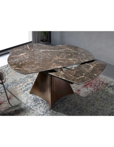 Mesa comedor extensible ovalada barril mármol...
