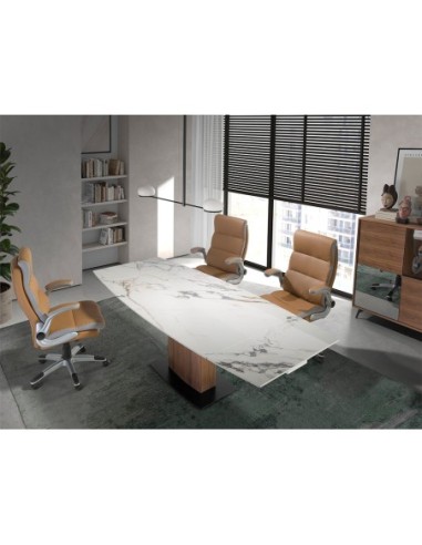 Mesa comedor extensible ovalada barril mármol...