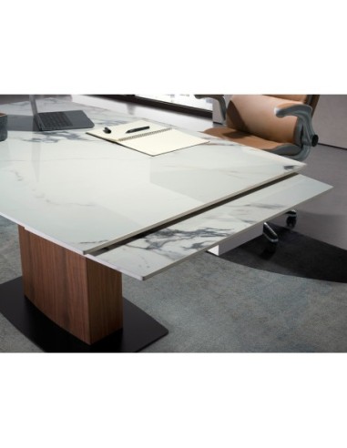 Mesa comedor extensible ovalada barril mármol...