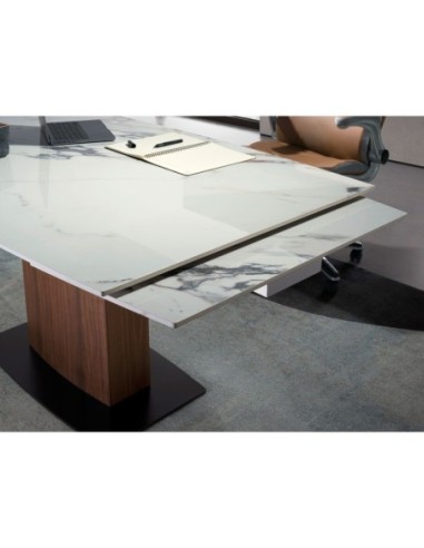 Mesa comedor extensible ovalada barril mármol...