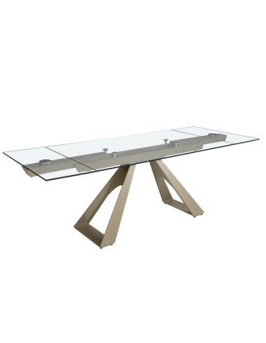Mesa comedor extensible rectangular cristal...