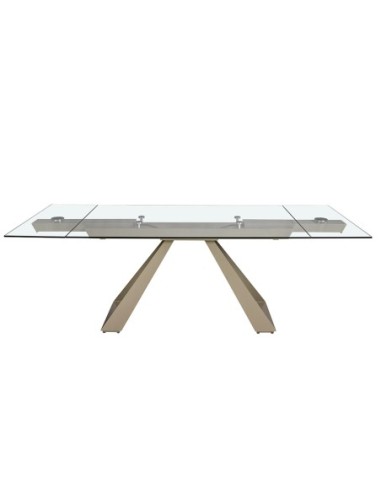 Mesa comedor extensible rectangular cristal...