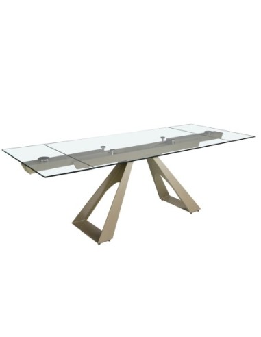 Mesa comedor extensible rectangular cristal...