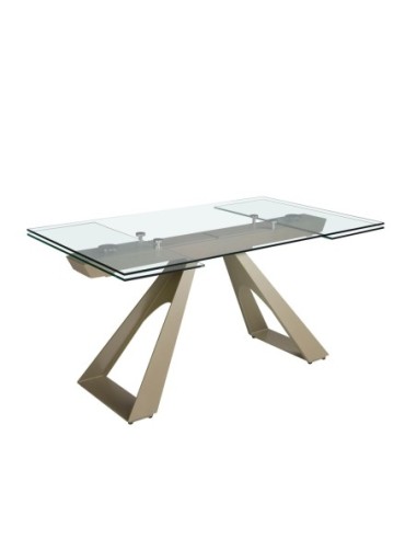 Mesa comedor extensible rectangular cristal...