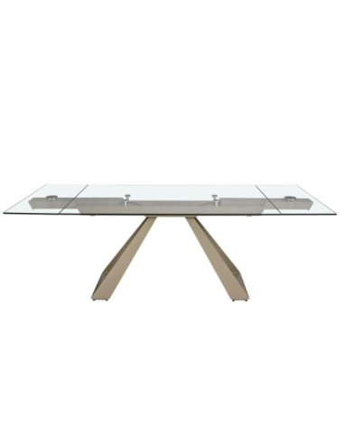 Mesa comedor extensible rectangular cristal...