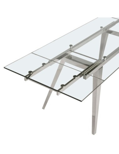 Mesa comedor extensible rectangular cristal...