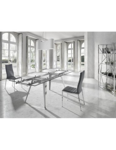 Mesa comedor extensible rectangular cristal...