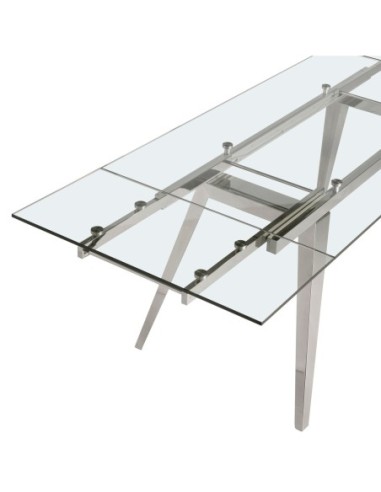 Mesa comedor extensible rectangular cristal...