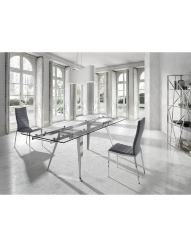 Mesa comedor extensible rectangular cristal...