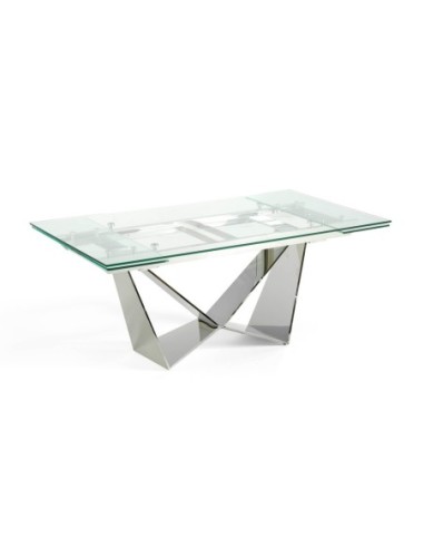 Mesa comedor extensible rectangular cristal...