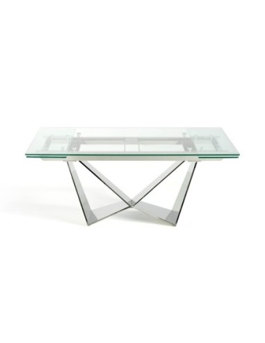 Mesa comedor extensible rectangular cristal...