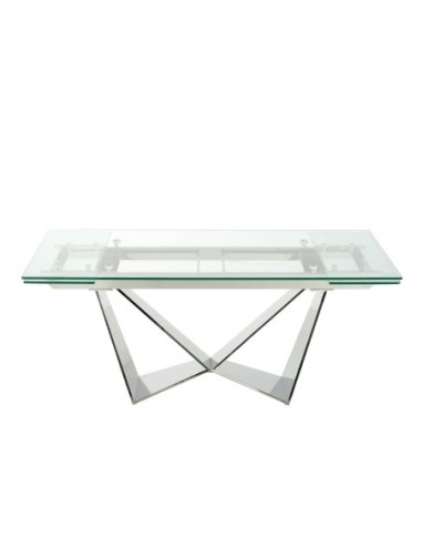 Mesa comedor extensible rectangular cristal...