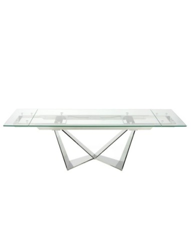 Mesa comedor extensible rectangular cristal...