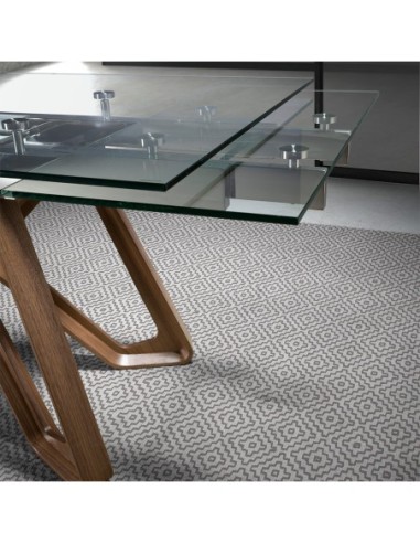 Mesa comedor extensible rectangular cristal...
