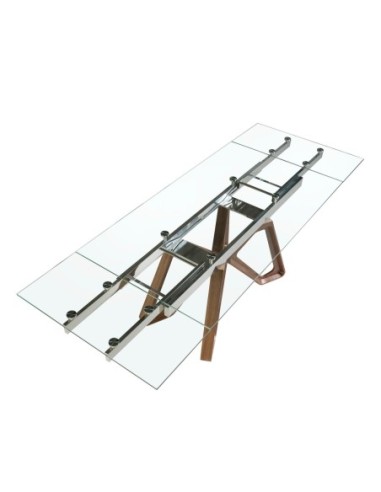 Mesa comedor extensible rectangular cristal...
