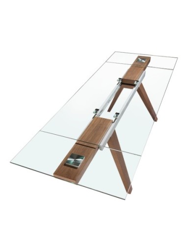 Mesa comedor extensible rectangular cristal...