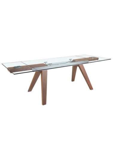 Mesa comedor extensible rectangular cristal...