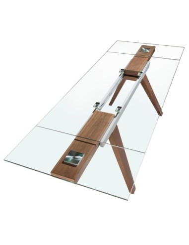 Mesa comedor extensible rectangular cristal...