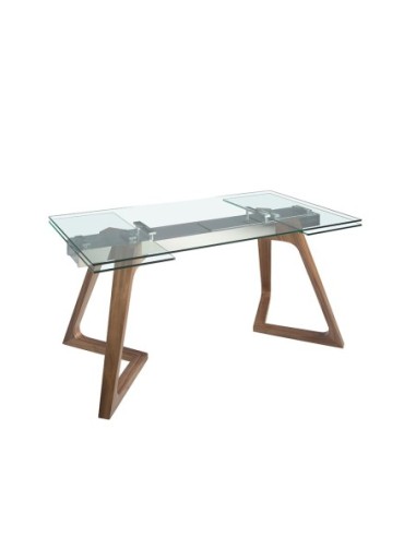 Mesa comedor extensible rectangular cristal...