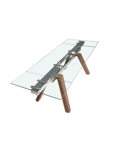 Mesa comedor extensible rectangular cristal...
