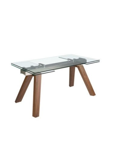 Mesa comedor extensible rectangular cristal...