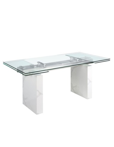 Mesa comedor extensible rectangular cristal...