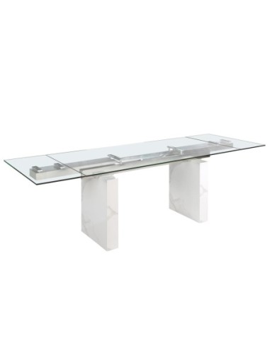 Mesa comedor extensible rectangular cristal...