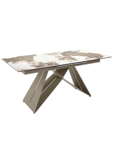 Mesa comedor extensible rectangular mármol...