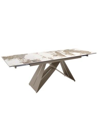Mesa comedor extensible rectangular mármol...