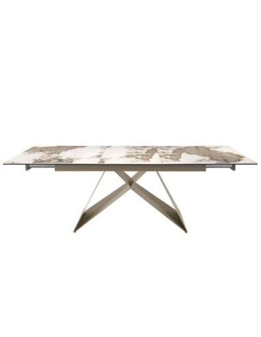 Mesa comedor extensible rectangular mármol...