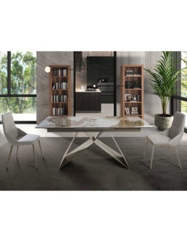 Mesa comedor extensible rectangular mármol...