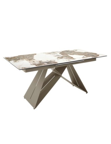 Mesa comedor extensible rectangular mármol...