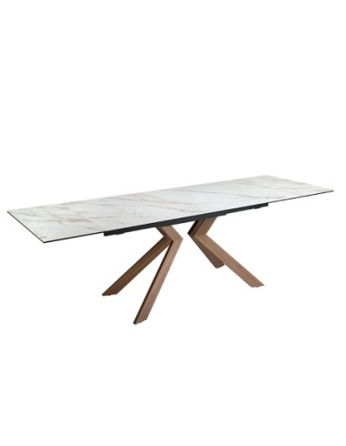 Mesa comedor extensible rectangular mármol...
