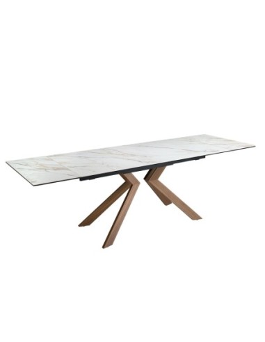 Mesa comedor extensible rectangular mármol...