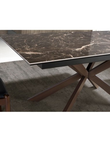 Mesa comedor extensible rectangular mármol...