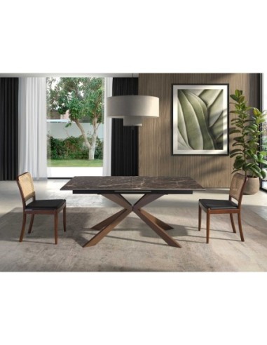 Mesa comedor extensible rectangular mármol...
